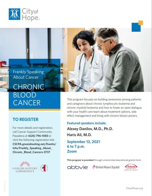 City of Hope Virtual Health Talk flyer