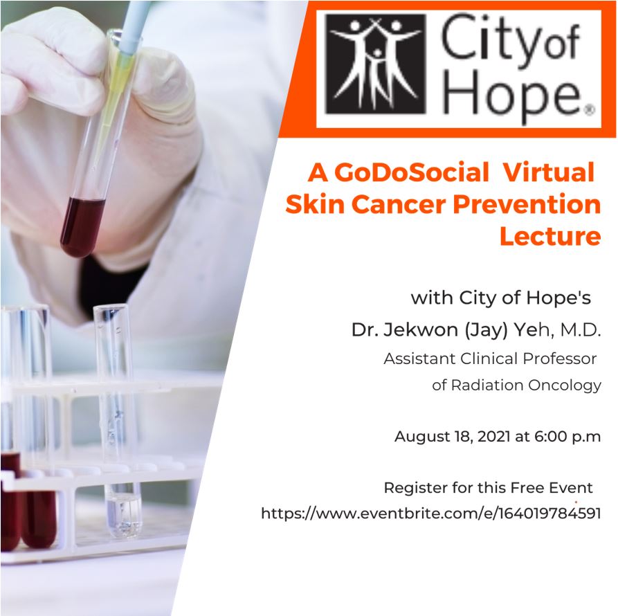 City of Hope virtual health talk flyer on skin cancer preventure 