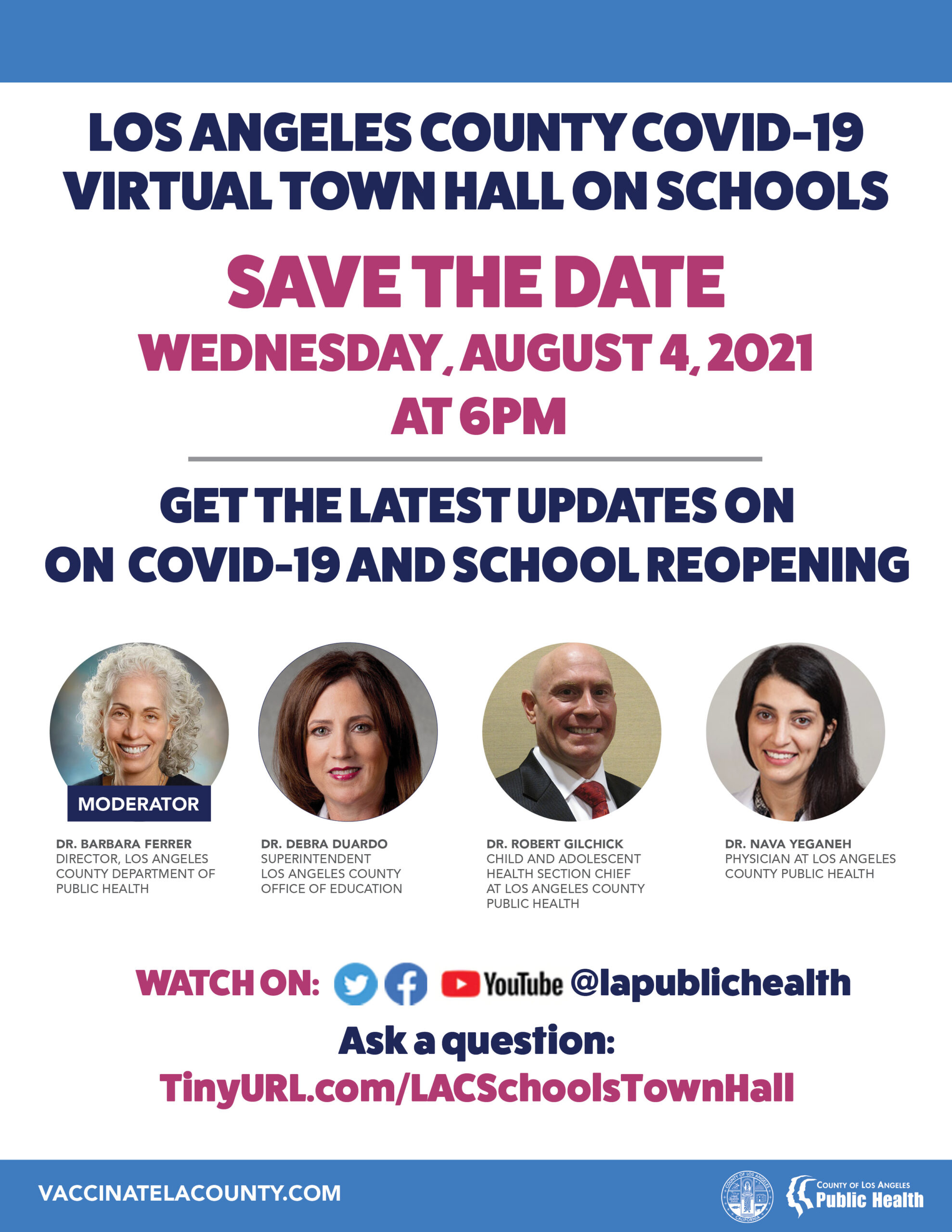 flyer for Schools COVID-19 Townhall 