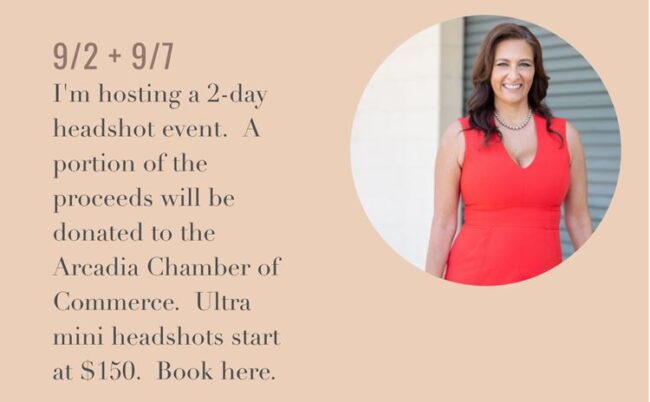 Sachiko Studio headshot day Sachiko Studio Arcadia Chamber headshot day flyer