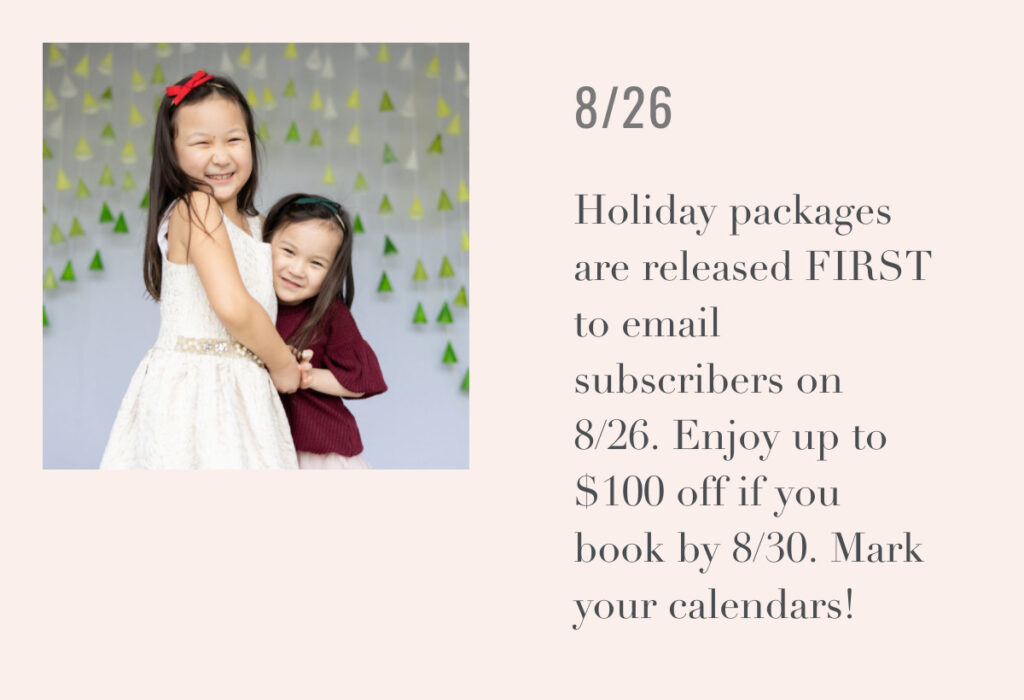 image of Sachiko Studio holiday packages information flyer