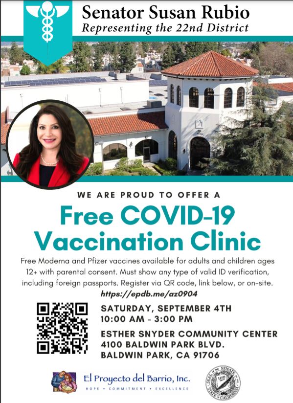 Senator Susan Rubio vaccination clinic 