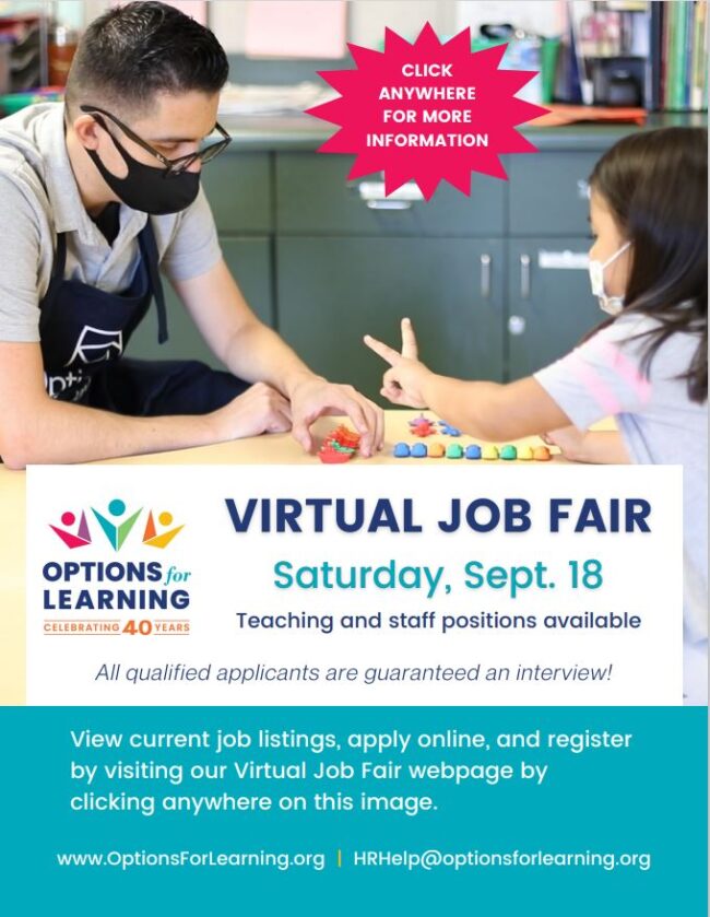 Options for Learning virtual job fair