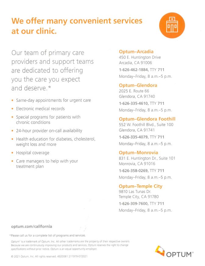 Optum Clinic Information