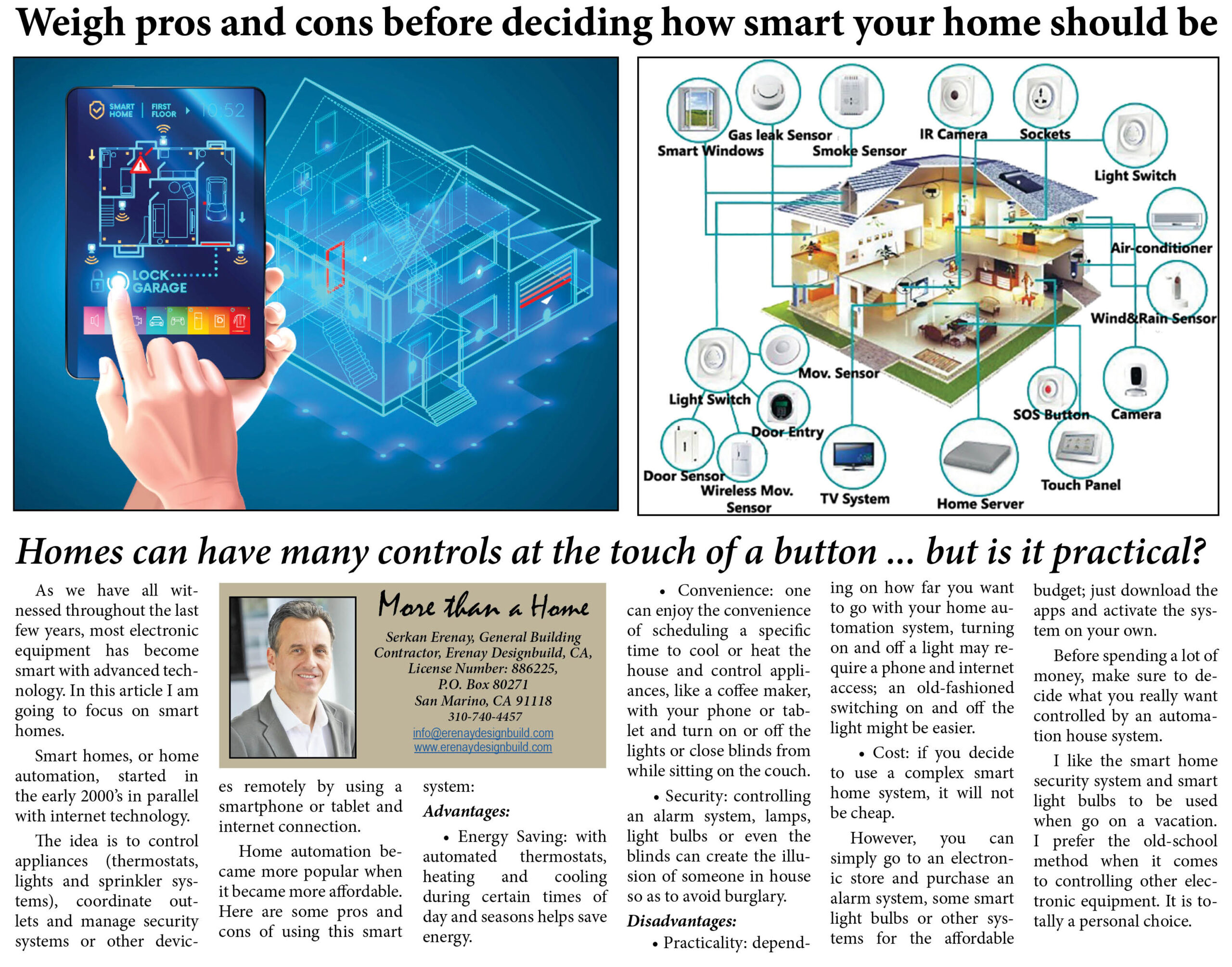 Erenay Design Build weighs pros and cons of the smart home