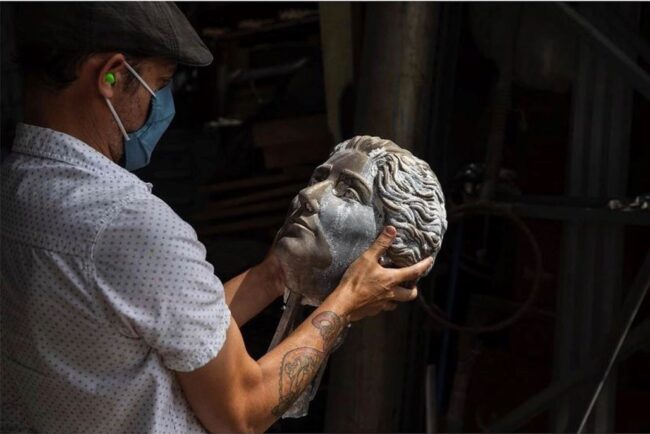 Anita May Baldwin statue in progress