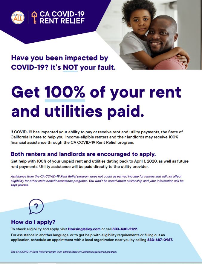 COVID-19 Rent Relief flyer