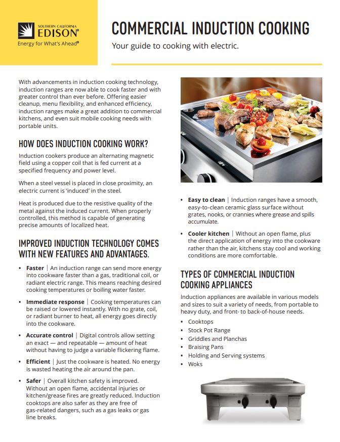 Edison Commercial Induction Cooking info