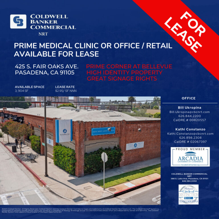 425 S Fair Oaks Avenue property for Lease by Coldwell Banker Commercial