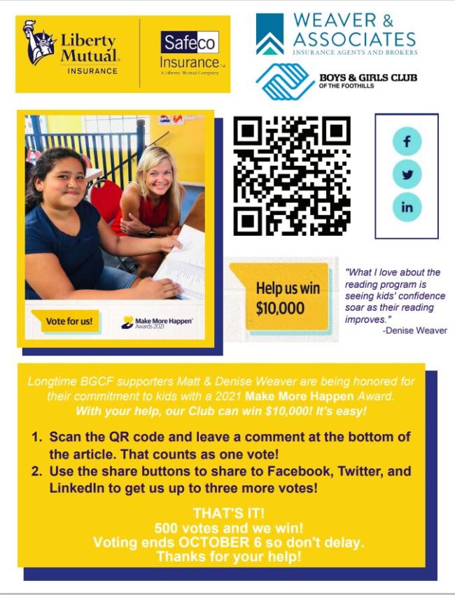 Weaver & Associates supports Boys & Girls Club