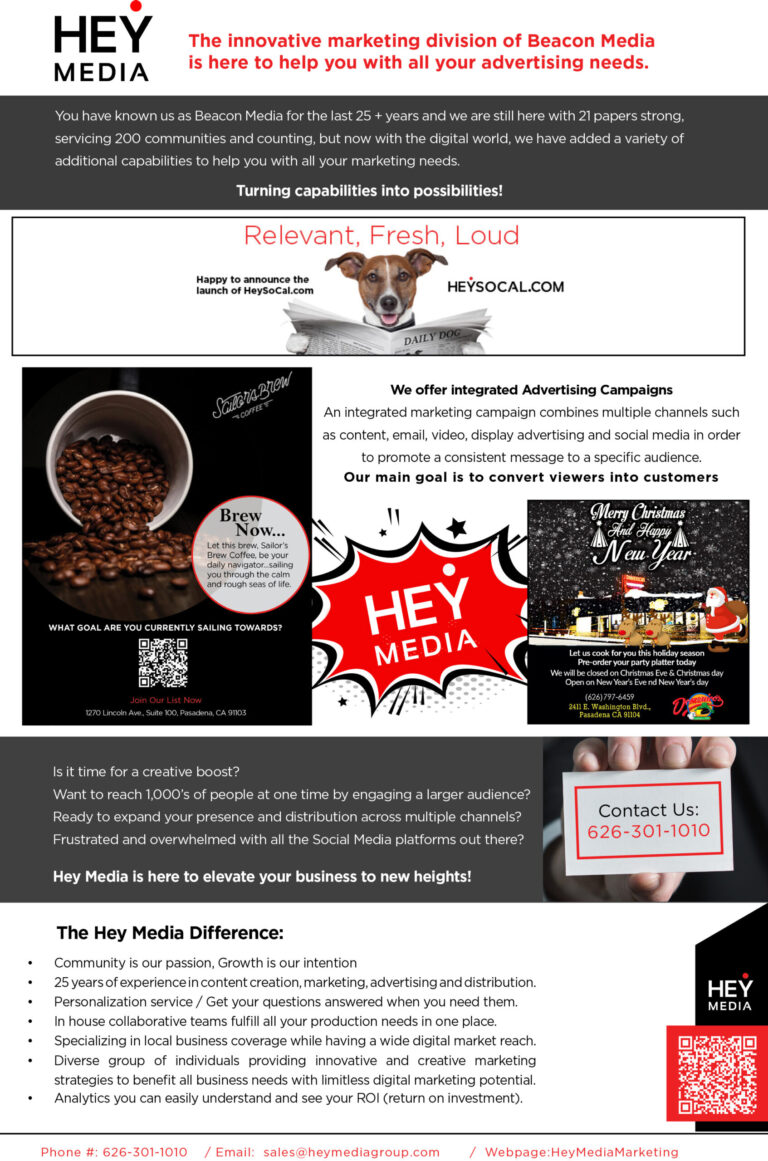 Hey Media introduction information flyer