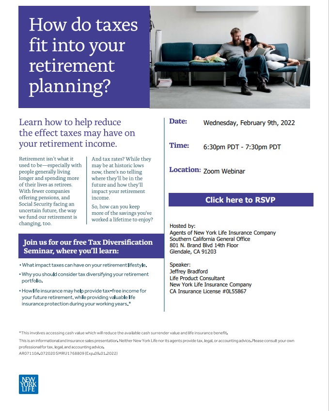 Andre Woods New York Life how do taxes fit into your retirement plan flyer