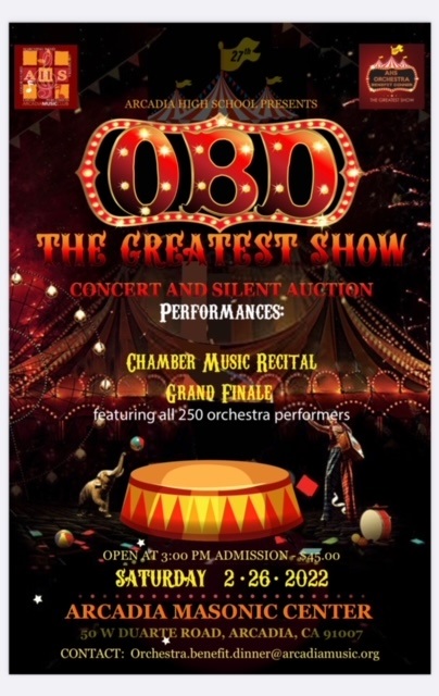 Arcadia High School OBD The Greatest Show poster