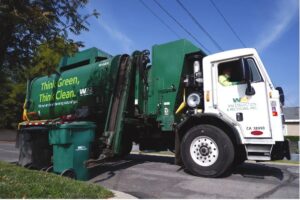 Waste Management green garbage truck