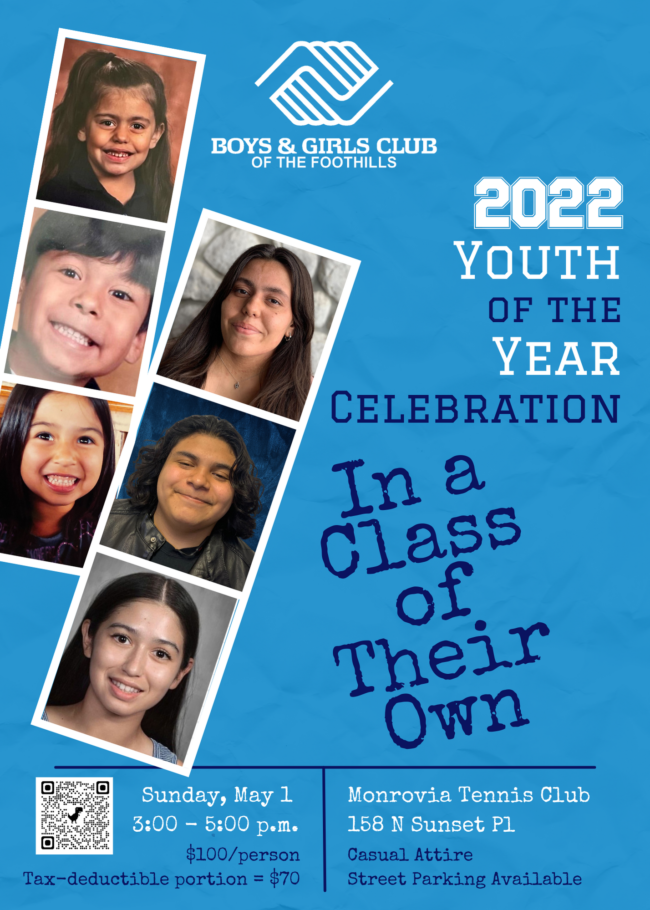 Boys & Girls Club Youth of the Year celebration flyer