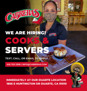 Cabrera's is hiring cooks and servers flyer 