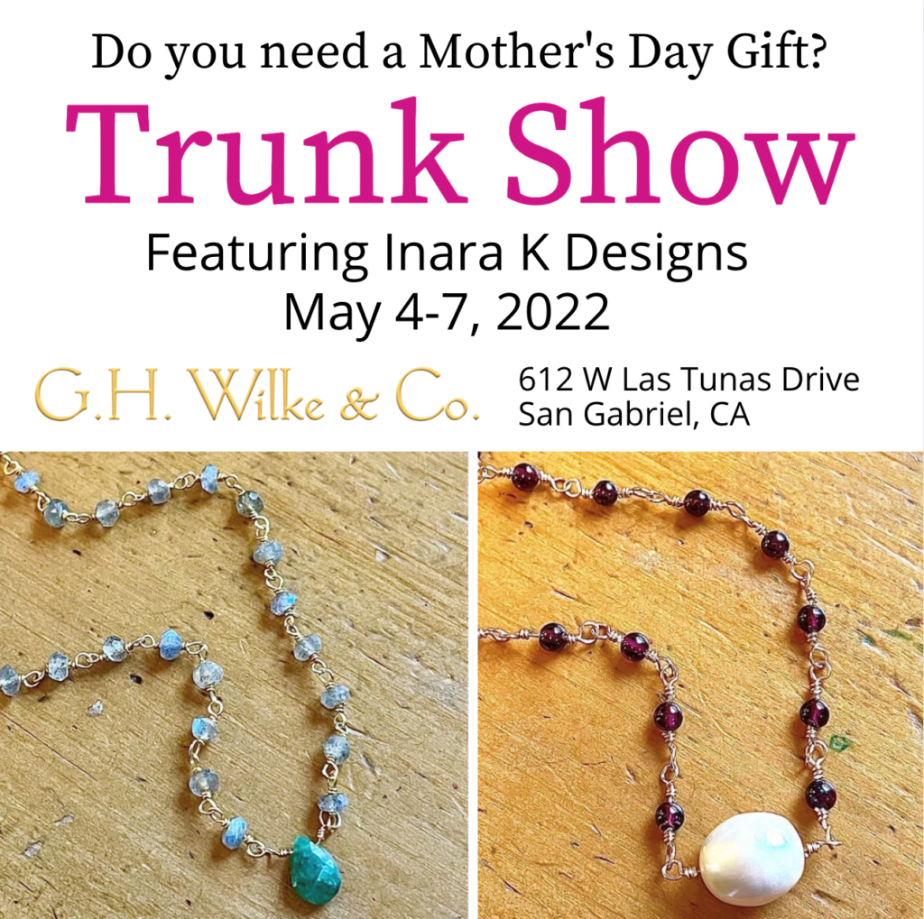GH Wilke trunk show flyer showing necklaces