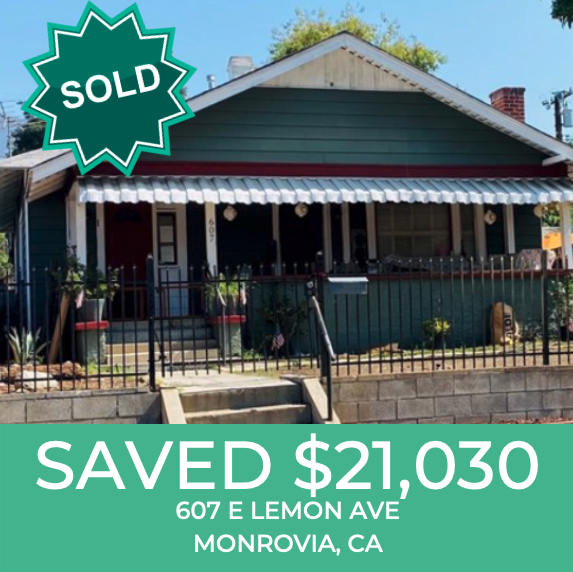 CA Flat Fee closed home on Monrovia on Lemon Ave
