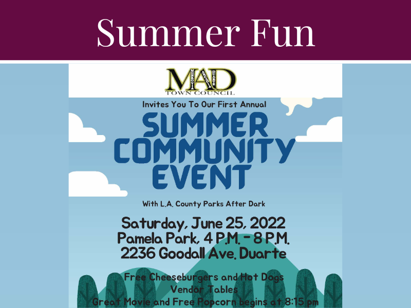 Summer Fun flyer with MAD Town Council 