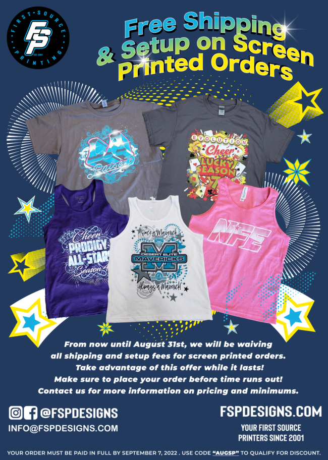 FSP free shipping t-shirt design flyer with blue background