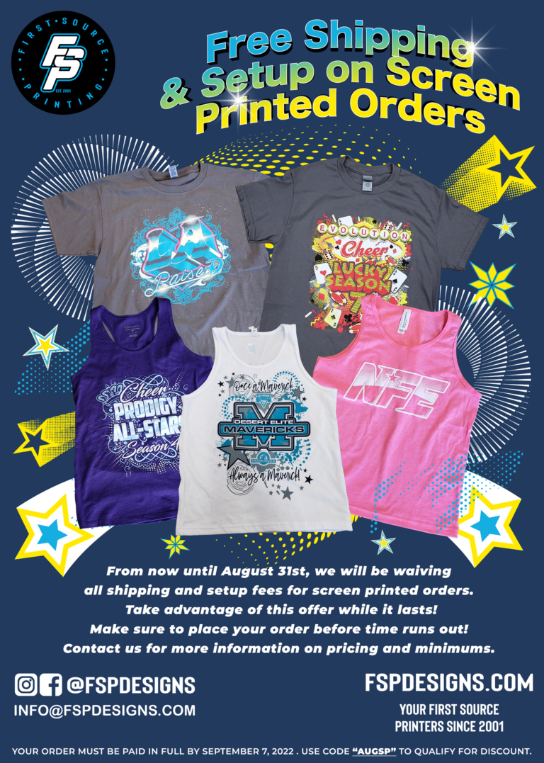 FSP free shipping t-shirt design flyer with blue background