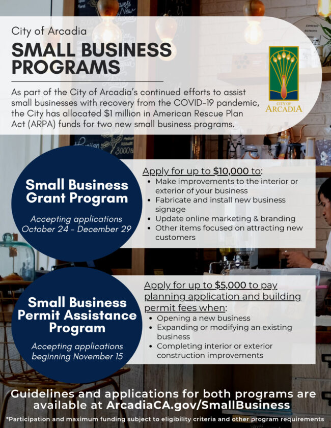 City of Arcadia Small Business Programs