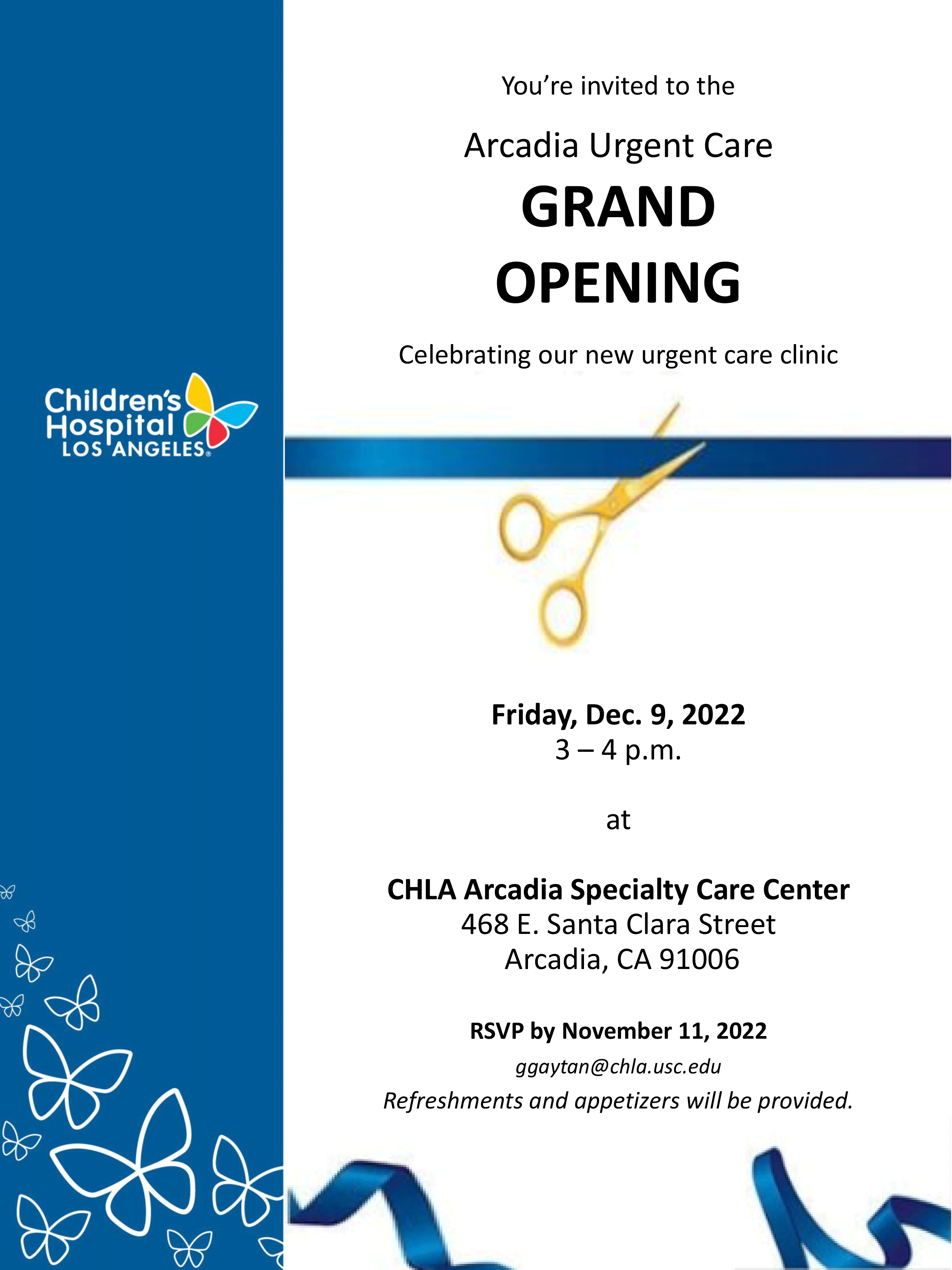 Children's Hospital of Los Angeles Grand Opening for Urgent Care 