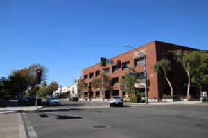 a brown brick building in Downtown Arcadia