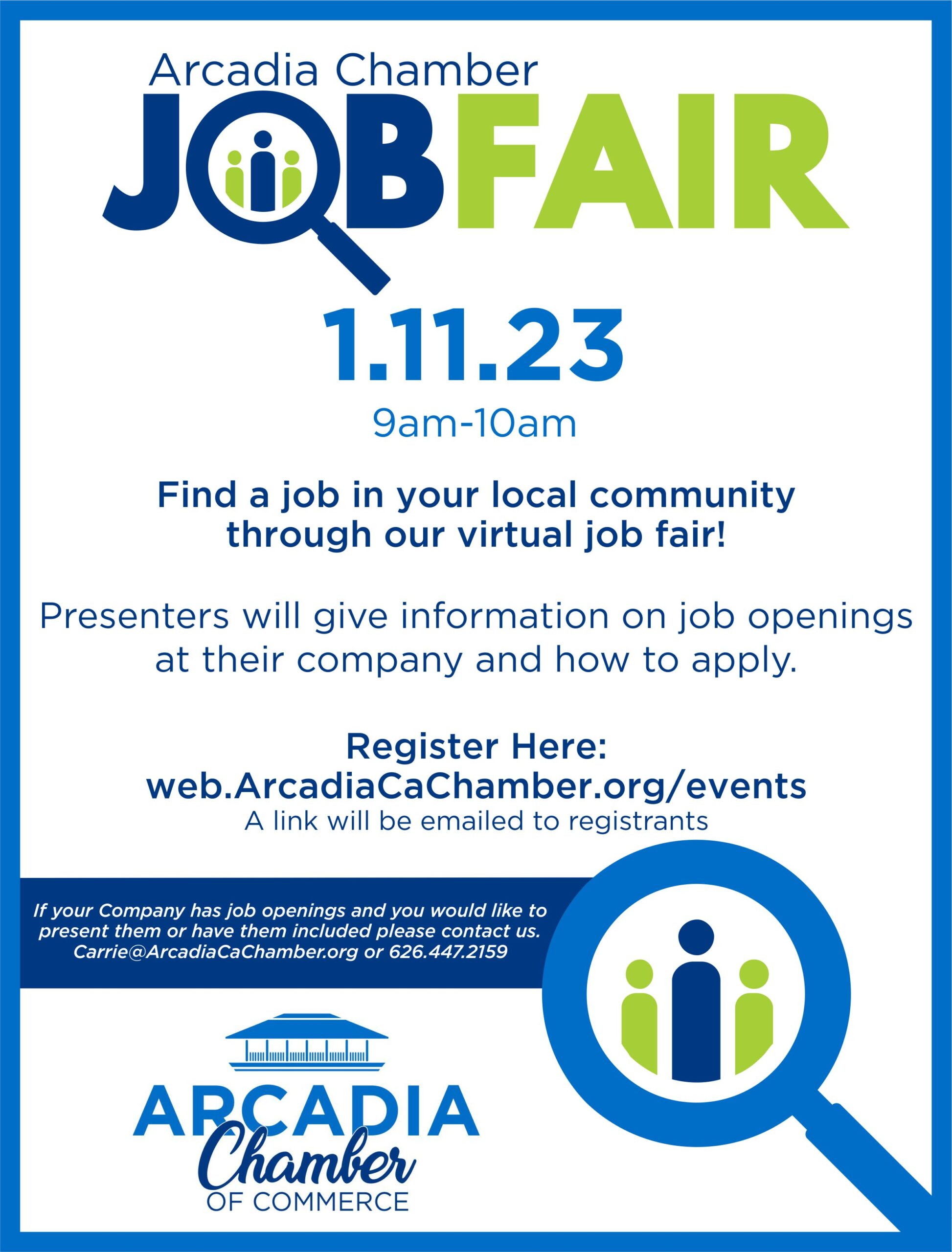 Job Fair flyer for January 11 in 2023