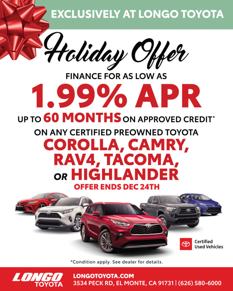 Longo Toyota holiday APR information