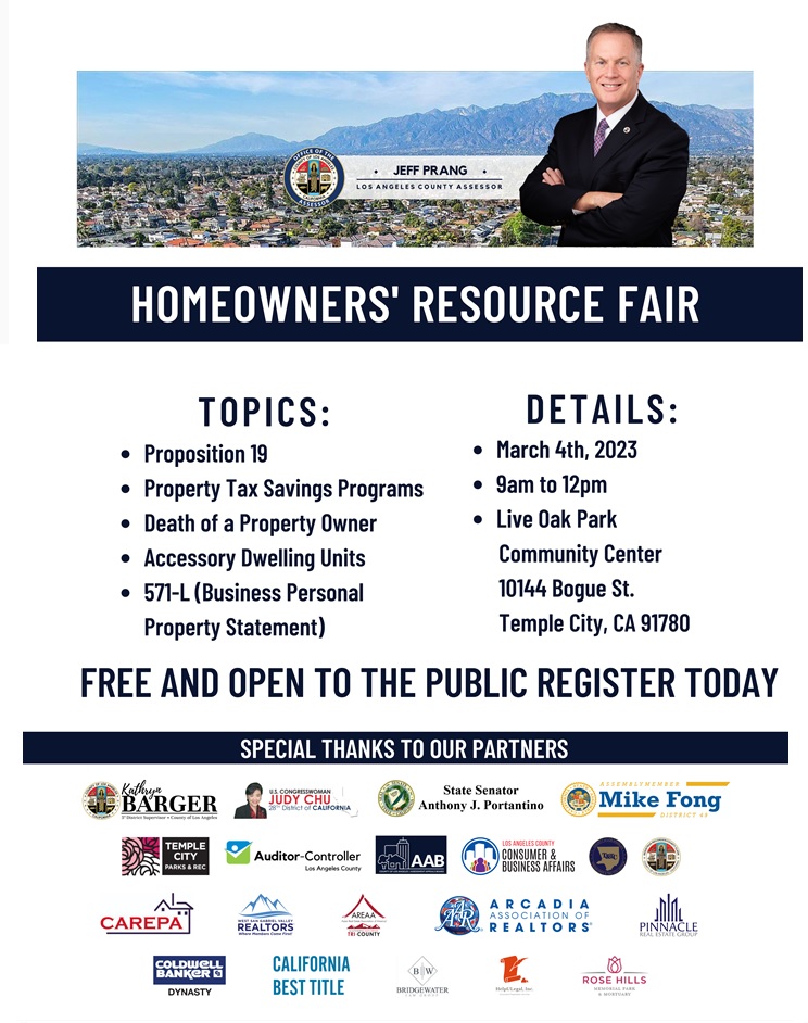 Assessor's Home Owners Resource Fair flyer 