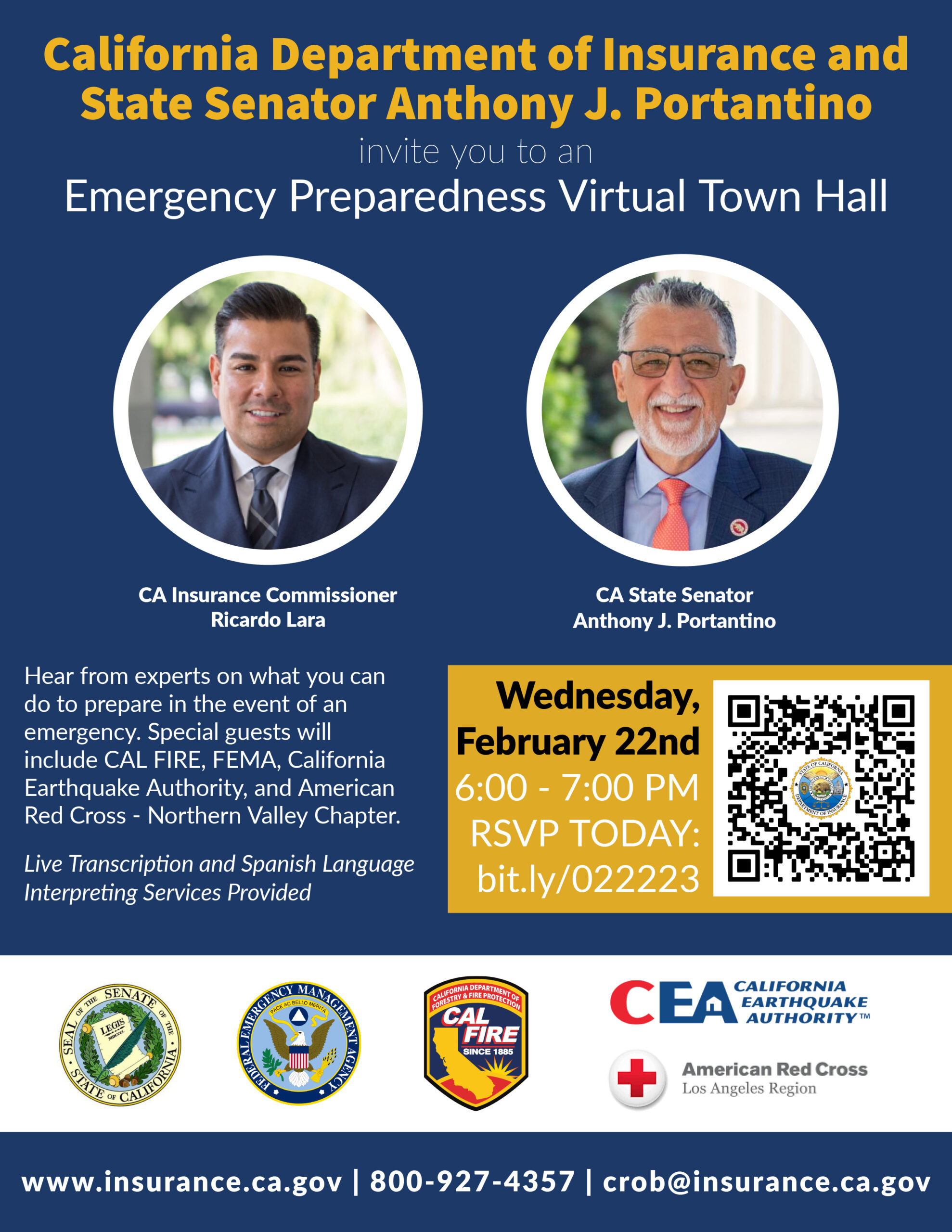 emergency preparedness virtual town hall with Senator Anthony Portantino