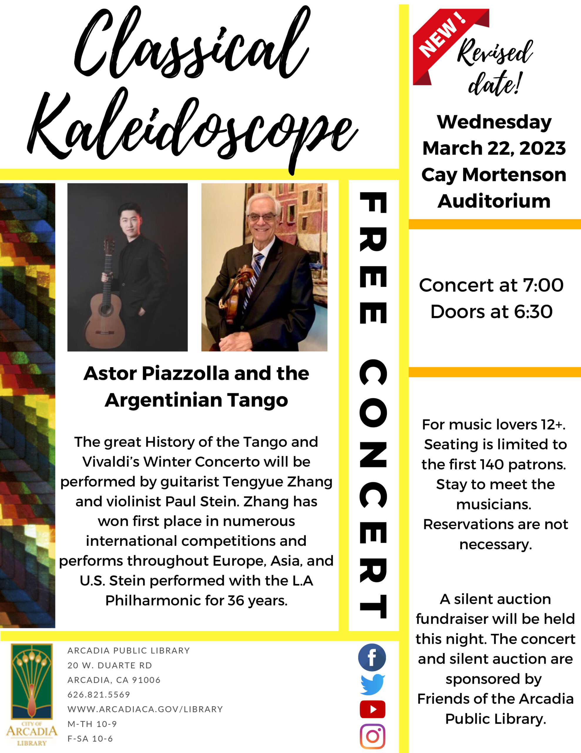 Classical Kaleidoscope at the Arcadia Public Library on March 22