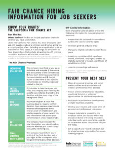 Fair chance hiring information for job seekers flyer page two