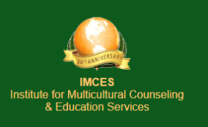 Institute for Multicultural Counseling and Education Services logo on green background