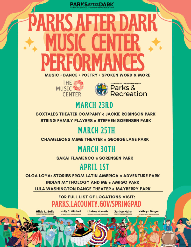 Parks After Dark musical performances for La County