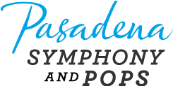 blue and black logo for Pasadena Symphony and Pops