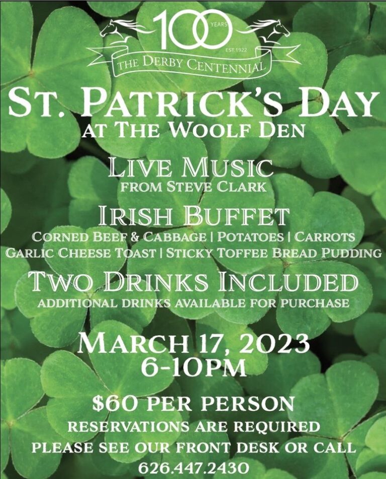 The Derby St Patrick's Day celebration flyer