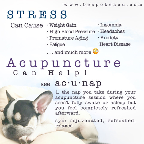 Bespoke Wellness acupuncture nap flyer for stress 