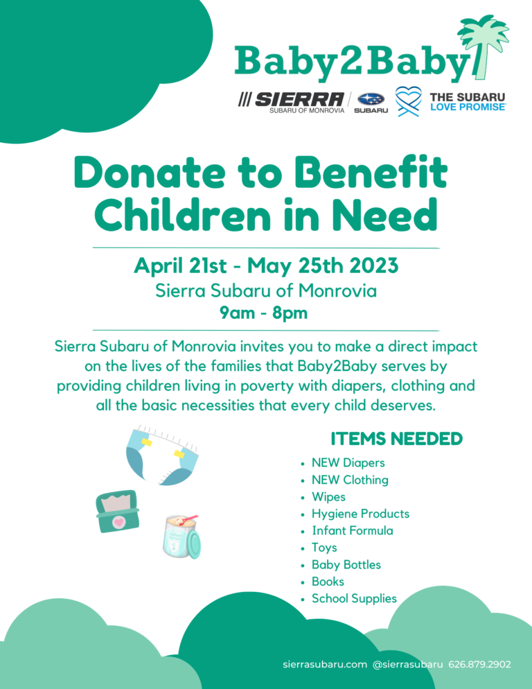 Sierra Subaru Baby 2 Baby Donation Drive