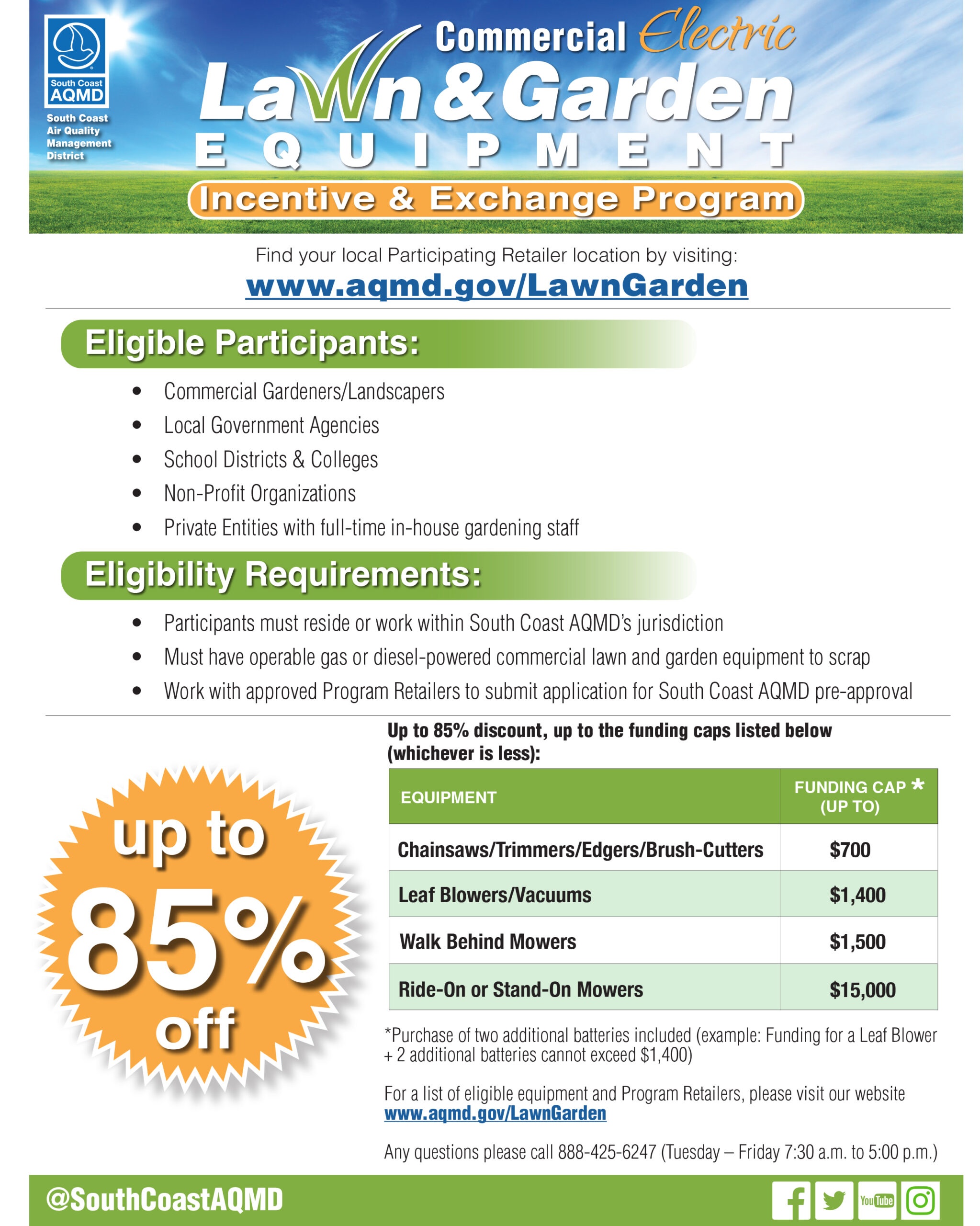 Lawn & Garden Equipment Exchange flyer in Spanish