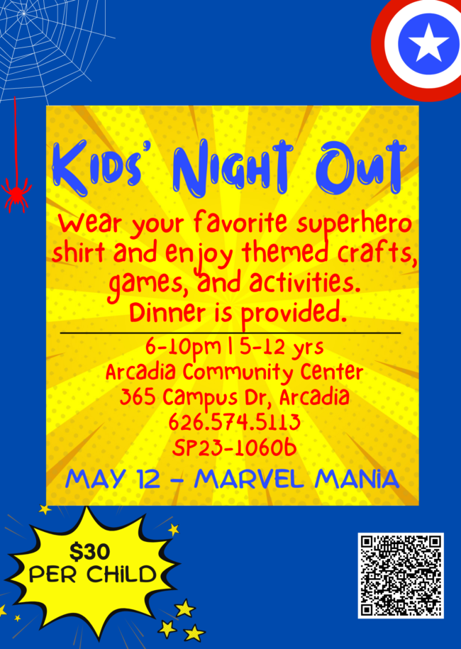 Kid's Night Out May flyer