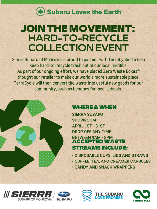 Sierra Subaru hard to recycle collection event