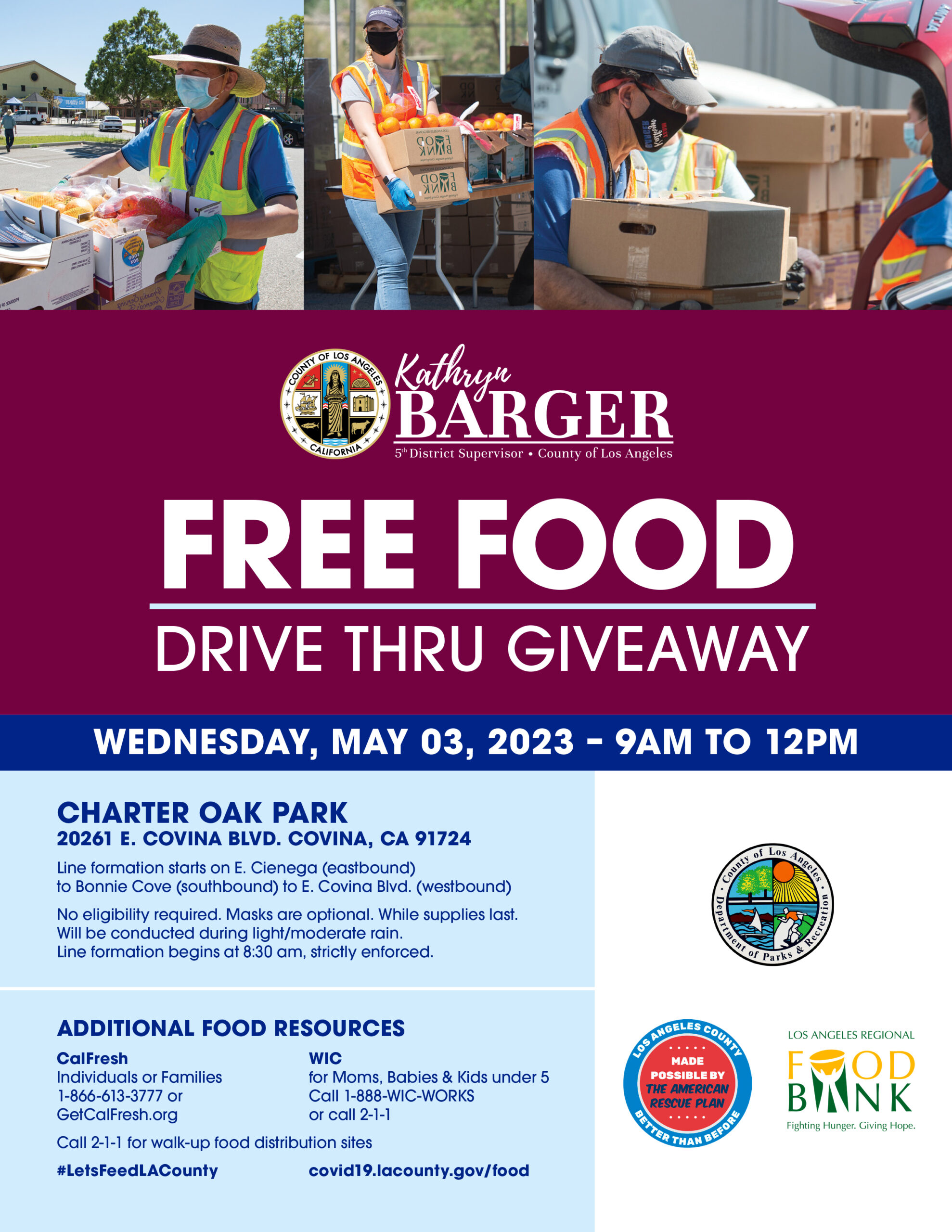 Kathryn Barger free food drive thru giveaway