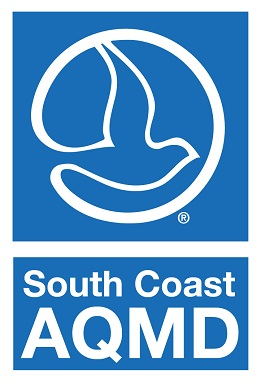 AQMD logo blue and white logo for South Coast AQMD