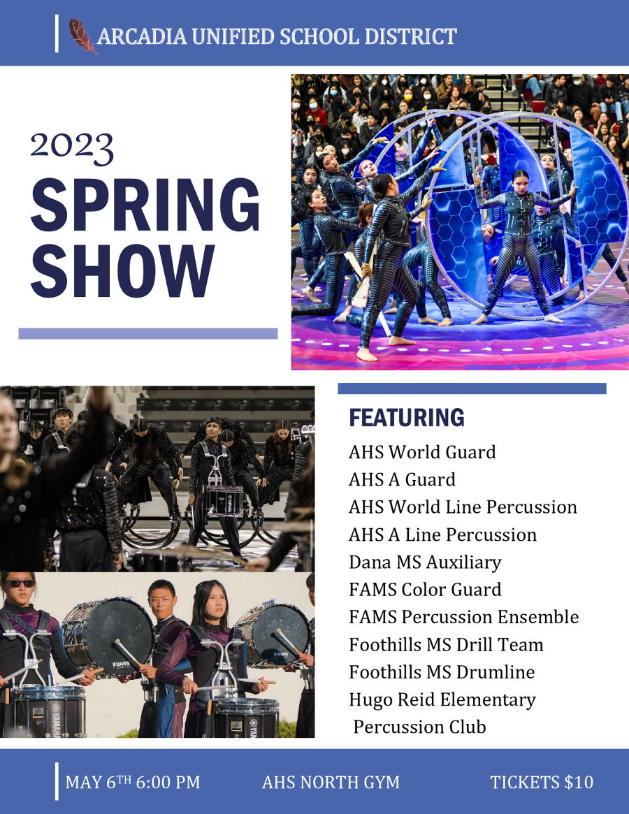Arcadia Music Club Spring Show for 2023 flyer