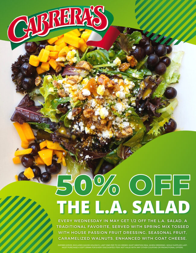 Cabrera's special for May