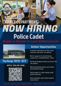Police Department hiring police cadet 