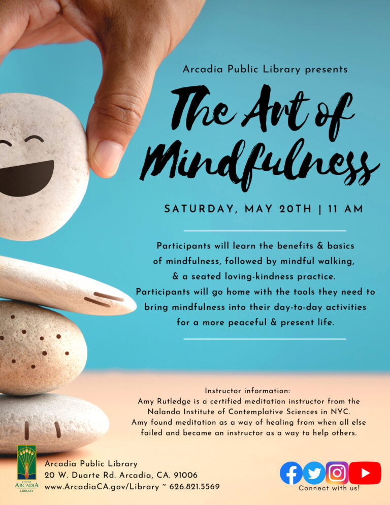 mindfulness workshop with Arcadia Library