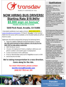 Transdev hiring bus drivers for metro